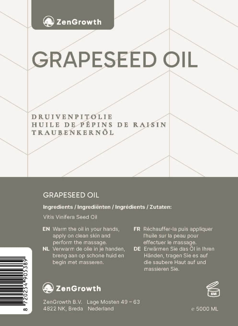ZenGrowth 100% Natural Grape Seed Oil 5L