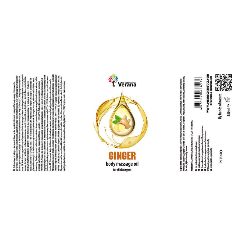 Verana 100% Natural Ginger Massage Oil 250ml
