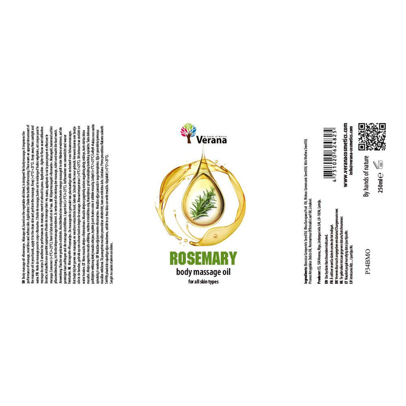 Verana 100% Natural Massage Oil Rosemary 250ml