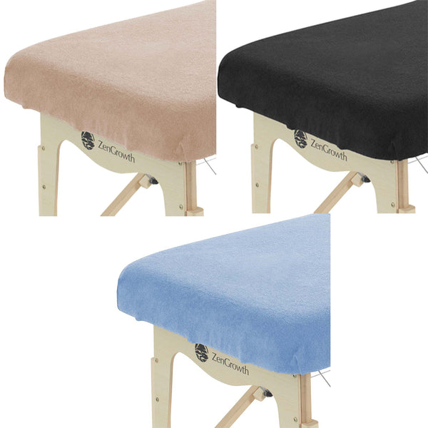 Second Chance Terrycloth Fitted Sheet Set without Cutout Light Brown + Light Blue + Chocolate Brown + Vanilla