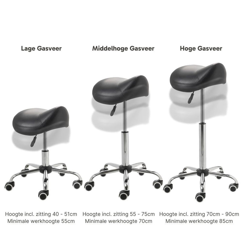 ZenGrowth Saddle Stool Black with Chrome Frame