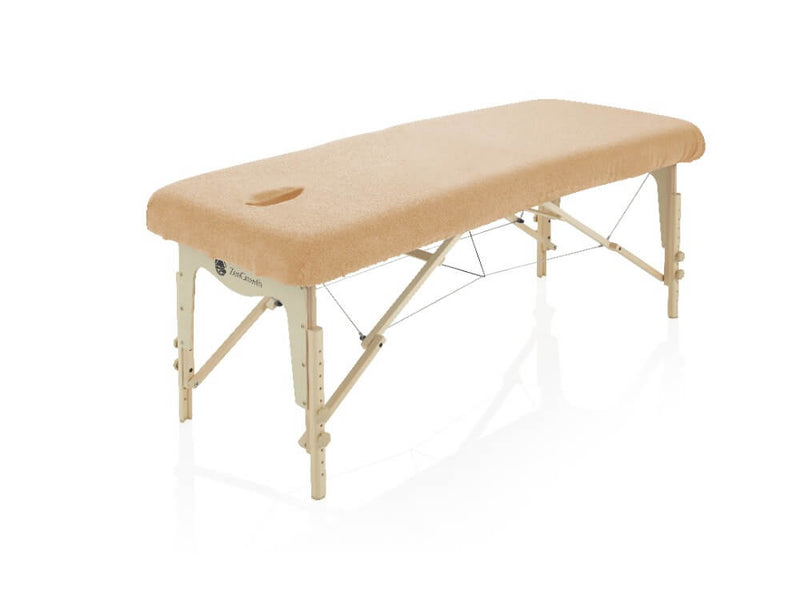 Second chance set of 3 Terry cloth fitted sheet massage table light brown with recess