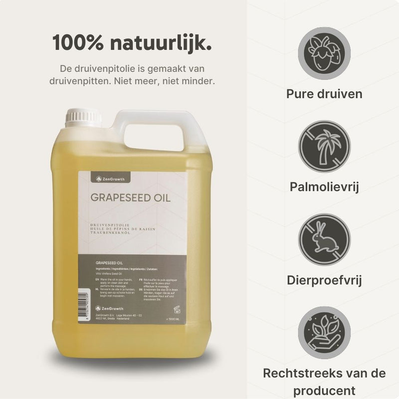 ZenGrowth 100% Natural Grape Seed Oil 5L