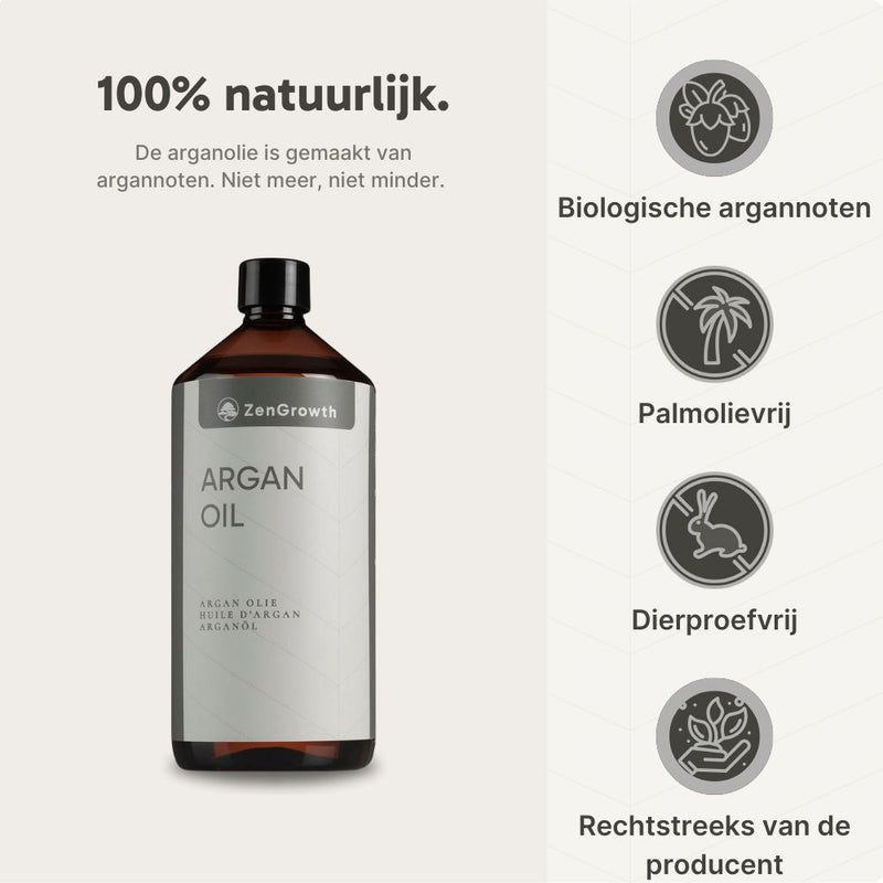 ZenGrowth 100% Organic Cold-Pressed Argan Oil 1 Liter
