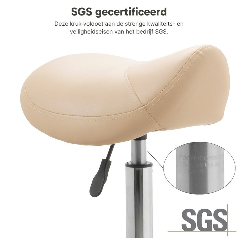 ZenGrowth Saddle Stool Beige with Plastic Frame