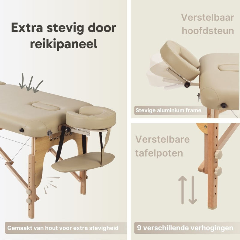 ZENGROWTH Massage Table Gavia Beige 71cm