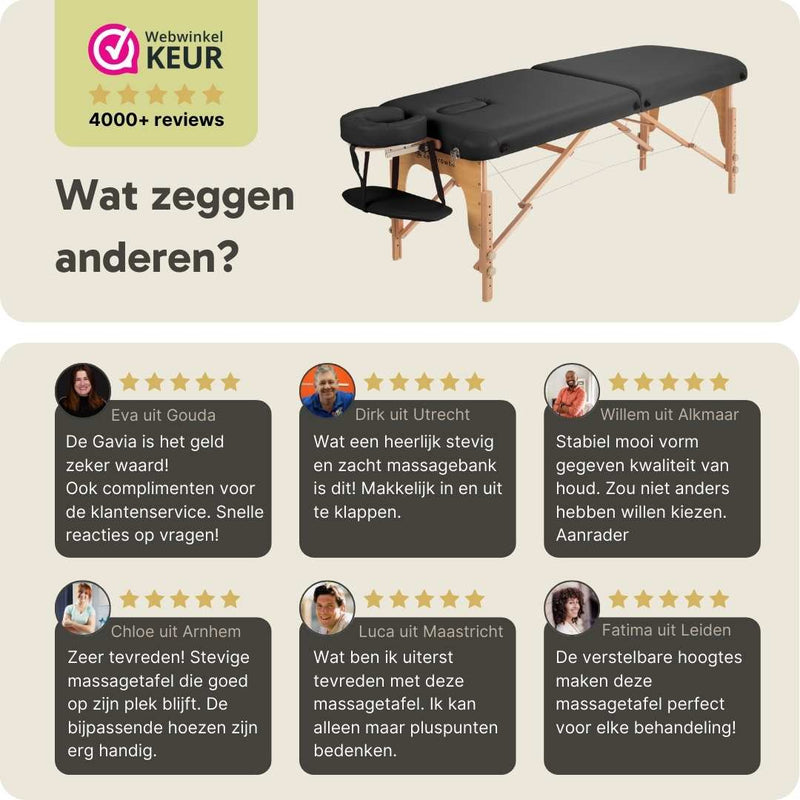 ZENGROWTH Massage Table Gavia Black 71cm