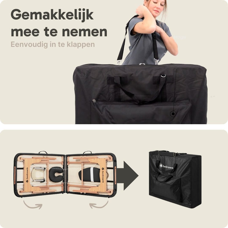 ZENGROWTH Massage Table Gavia Black 71cm