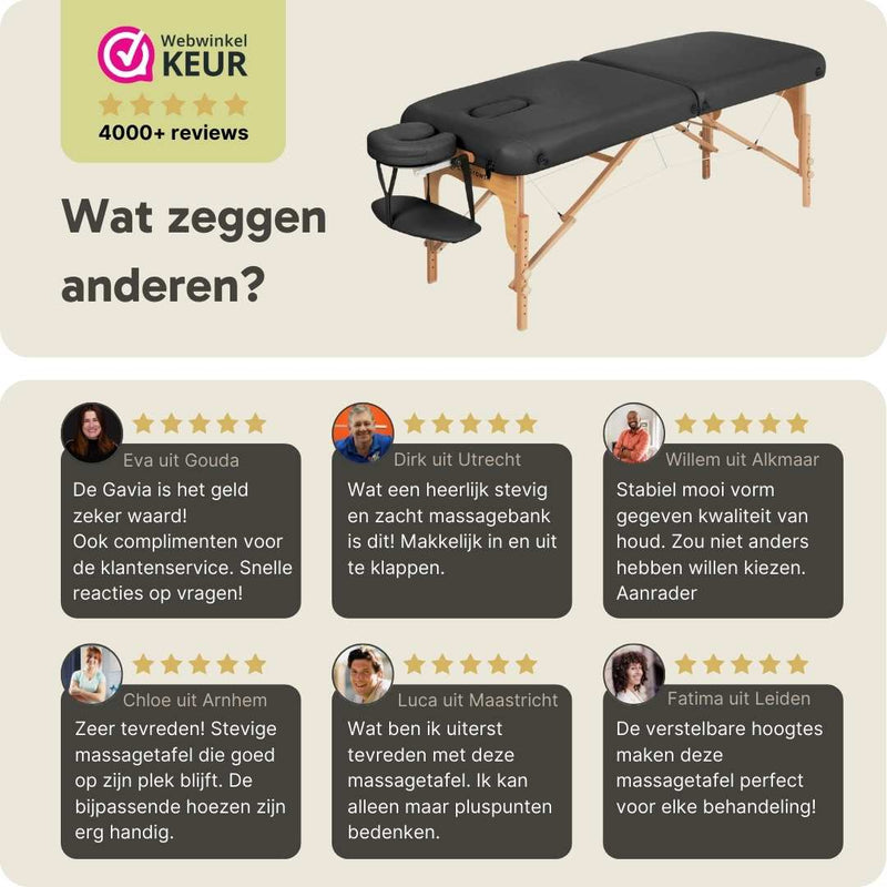 ZENGROWTH Massage Table Gavia Black 71cm