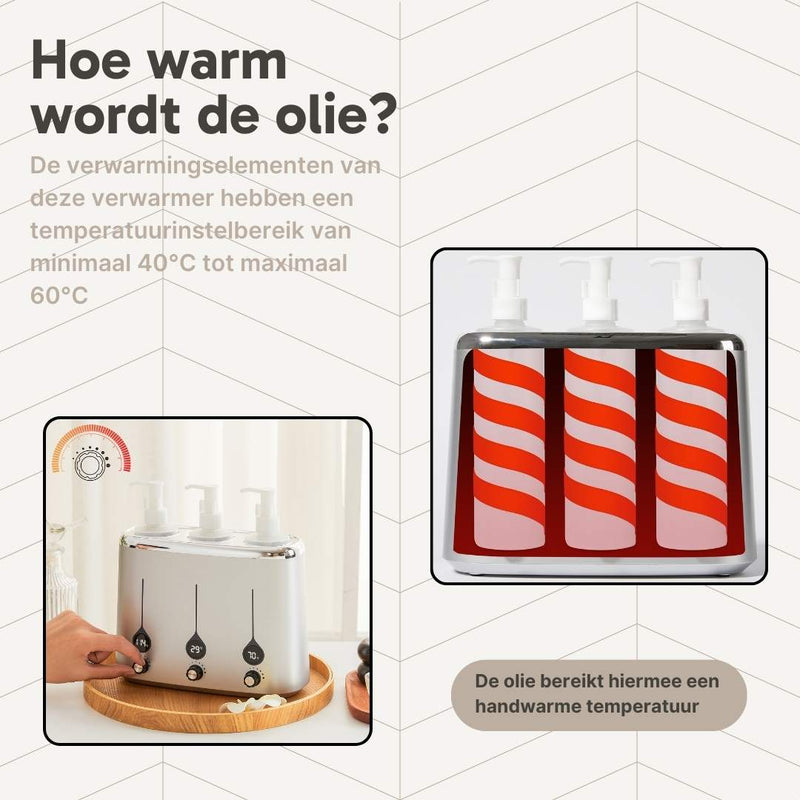 Massage Oil Warmer Grey 3 Bottles