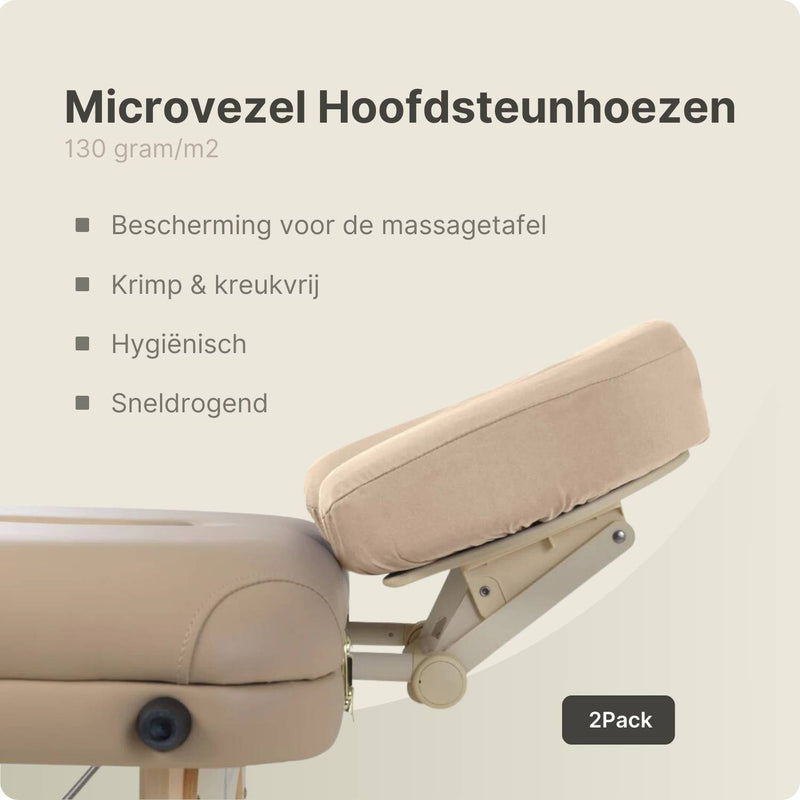 Microfiber Headrest Cover 2x Light Brown