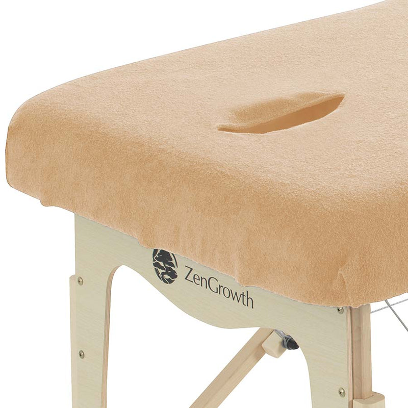 Second chance set of 3 Terry cloth fitted sheet massage table light brown with recess