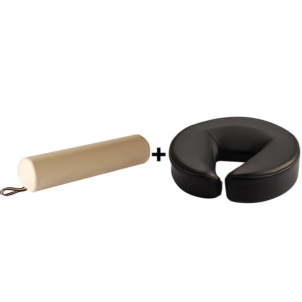 Second Chance ZenGrowth Headrest Cushion Black + ZenGrowth Foot Roll 3/4 Round Beige