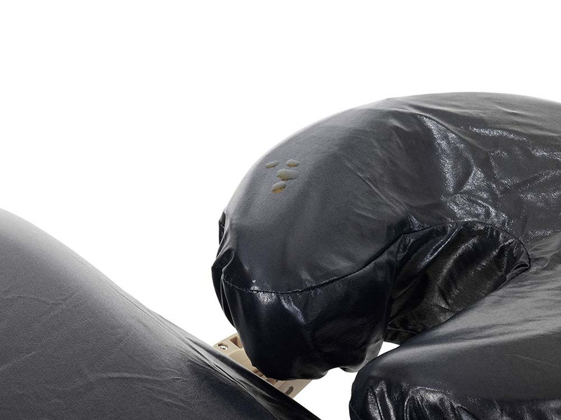 2x Oil-Resistant Headrest Cover Black