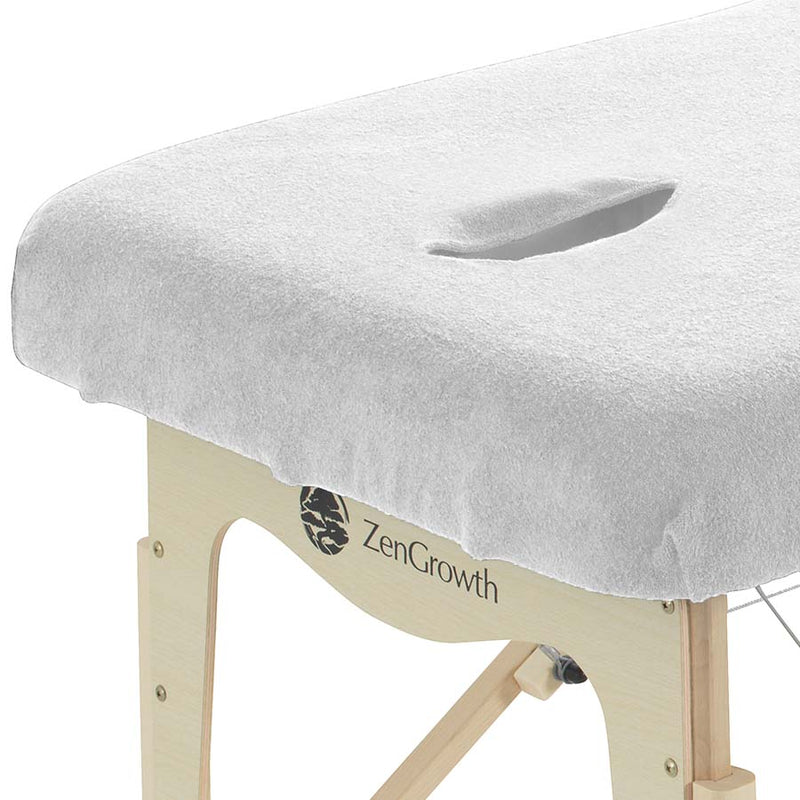 Second chance set Terrycloth Fitted Sheets Massage Table with Cutout White + Light Brown + Chocolate Brown + Light Blue