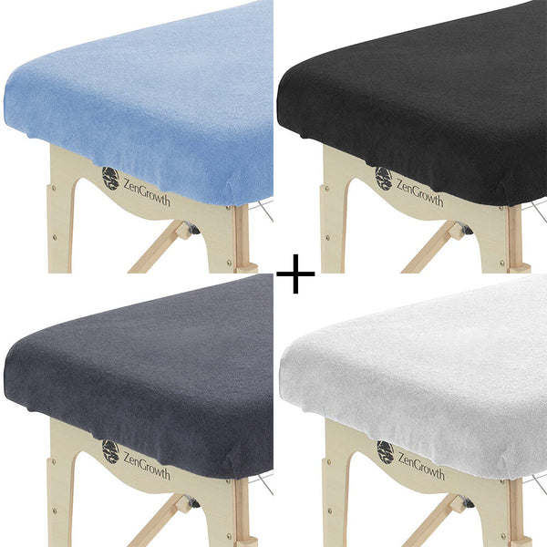 Second Chance Terrycloth Fitted Sheet Set without Cutout Light Brown + Light Blue + Chocolate Brown + Vanilla