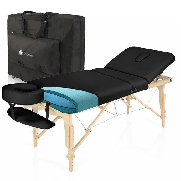 Second Chance ZENGROWTH Folding Massage Table Nimman Black 71cm