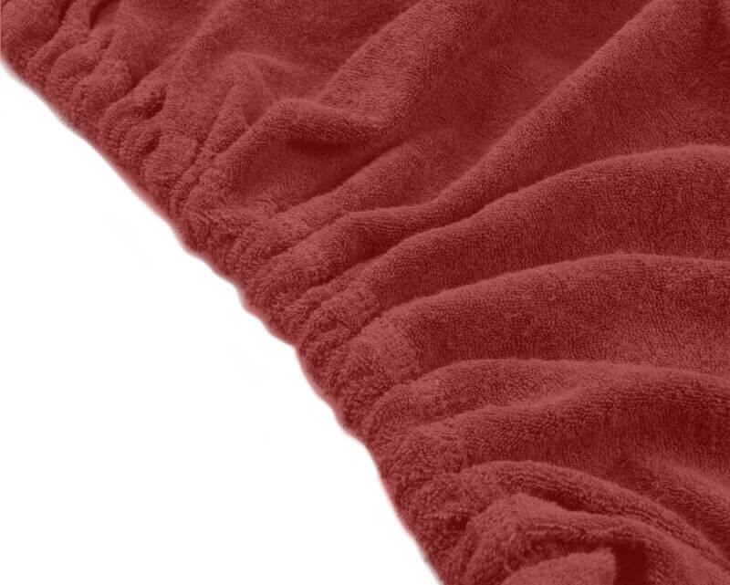 Terrycloth Fitted Sheet Massage Table Dark Red without Cutout