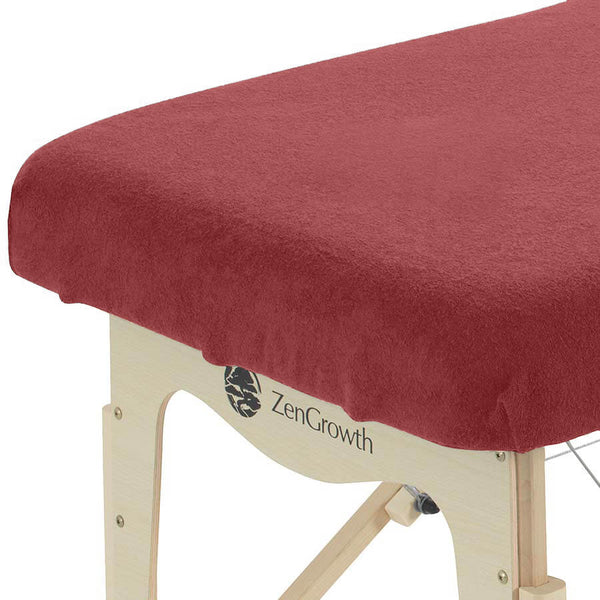 Terrycloth Fitted Sheet Massage Table Dark Red without Cutout